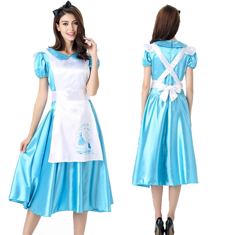 

Alice Cosplay Wonderland Costume Lolita Dress Maid Apron Fantasia Carnival Halloween Costumes For Women