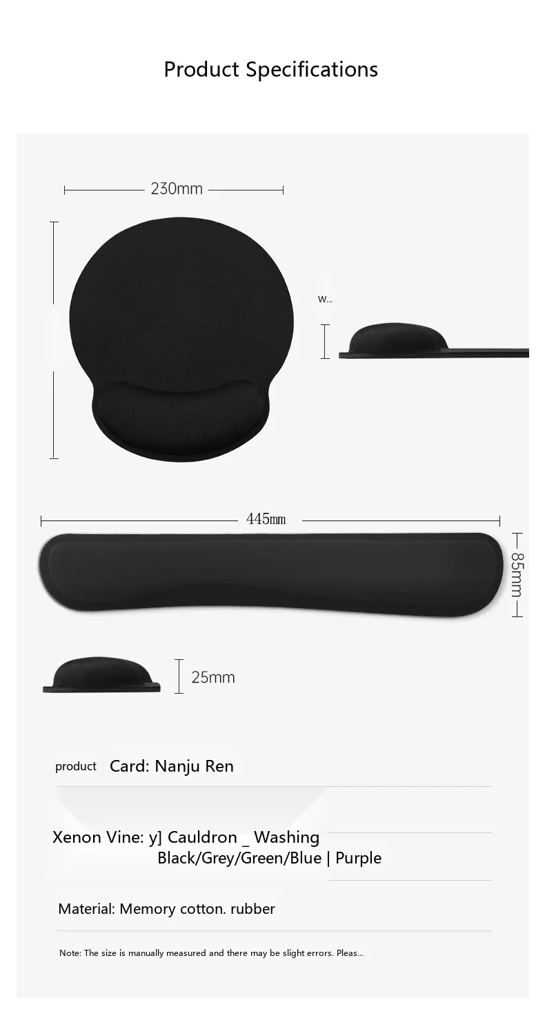 Schaumstoff-Handgelenkauflage, Mauspad, Tastaturauflage, 3-in-1-Set, rutschfeste Schreibtischunterlage, ergonomisch für Büro und Gaming – Detail 9
