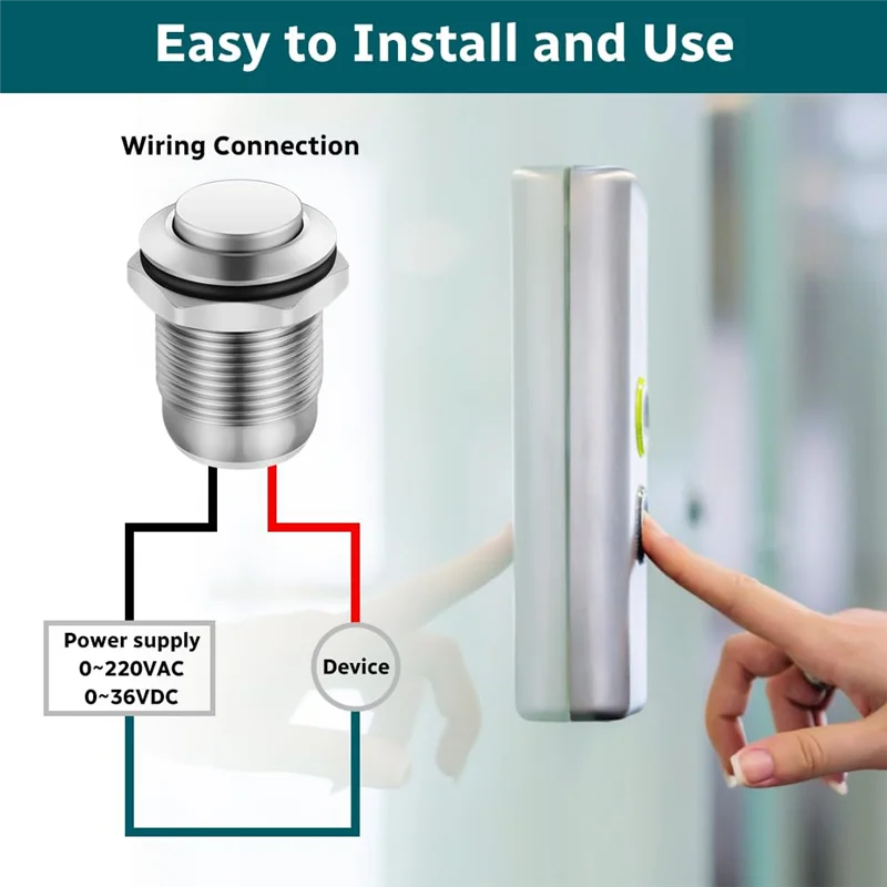 

AB41-6 шт. переключатели давления, переключатель мгновенного давления 12 мм, металлическая водонепроницаемая кнопка, выступающий переключатель давления с проводом