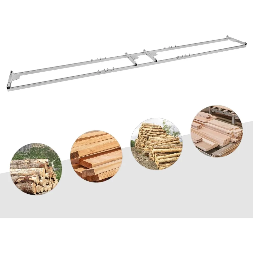 

Chainsaw Mill Guide Rail 11.42x3.15x160.3 in Adjustable Aluminum Alloy Rail Guide System for Builders and Woodworkers
