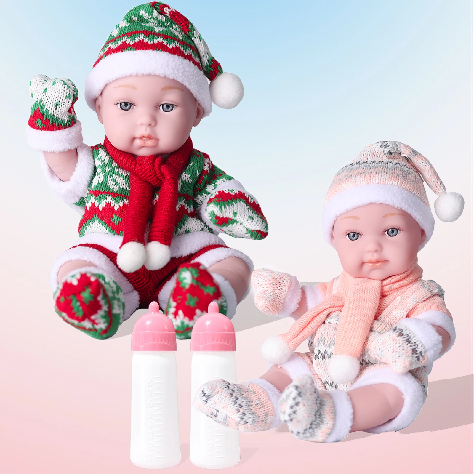 11IN 28cm Realistic Reborn Dolls Cute Lovely Snow Cloth Scarf Gloves Washable Waterproof Full Body Vinyl Baby For Kids’ Gift