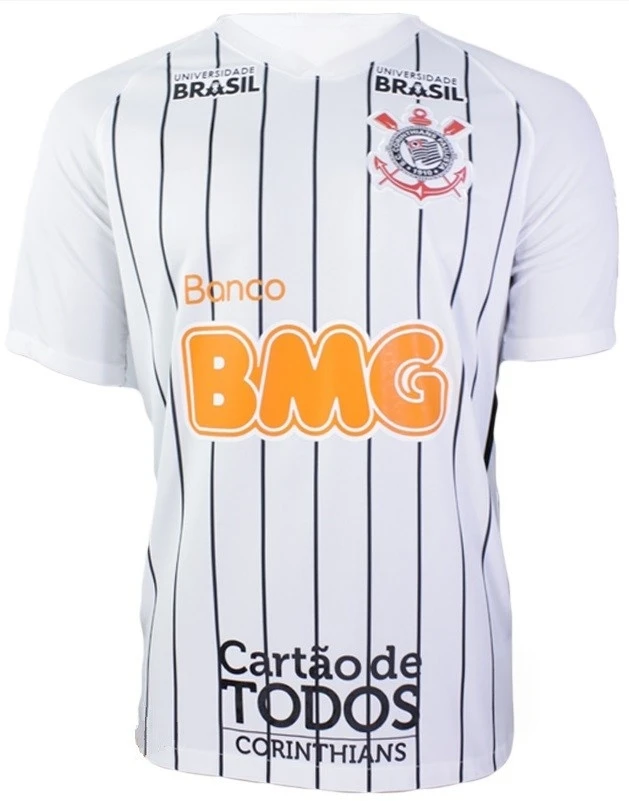 Klassisches Fußballtrikot im Timão-Stil, V-Ausschnitt, 3D-Druck, Kurzarm, Brasilien, Corinthians, City Fan Sport Fußballtrikot, Familien- und Kinder-T-Shirts – Detail 6