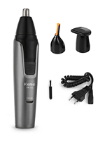 Kemei 3in1 Rechargeable Nose Trimmer Beard Trimer for Men Shaver Eyebrow Nose Hair Trimmer for Nose and Ear Cleaner Grooming Set