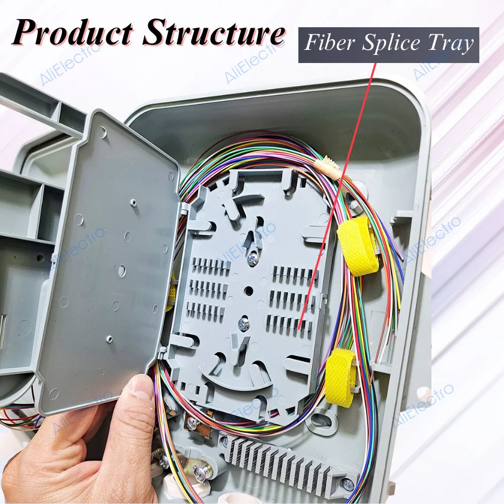 Caja de terminales de fibra óptica para interiores y exteriores, distribución de fibra óptica montada en la pared, UPC SC/LC/FC, 12 núcleos