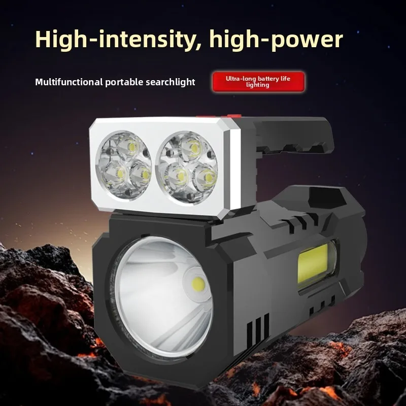 Ultra-Bright Outdoor Camping & Hiking Flashlight: USB Rechargeable, Long-Lasting, COB Soft Side Light, Handheld Searchlight