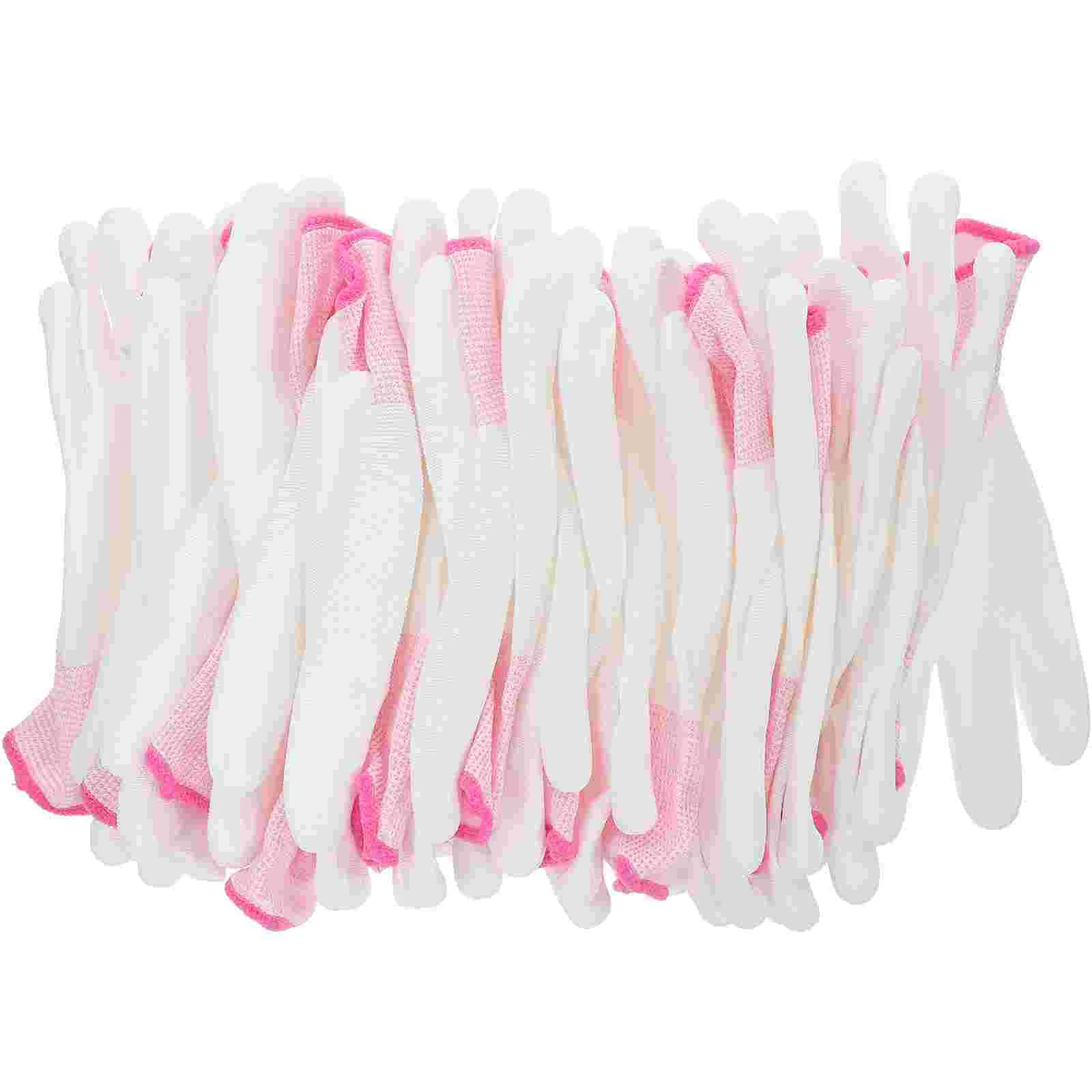 

12 PCS Working Gloves for Men Polyester Coated Finger Dust Antistatic Quilting Electrical Pink Mechanics Mens Man