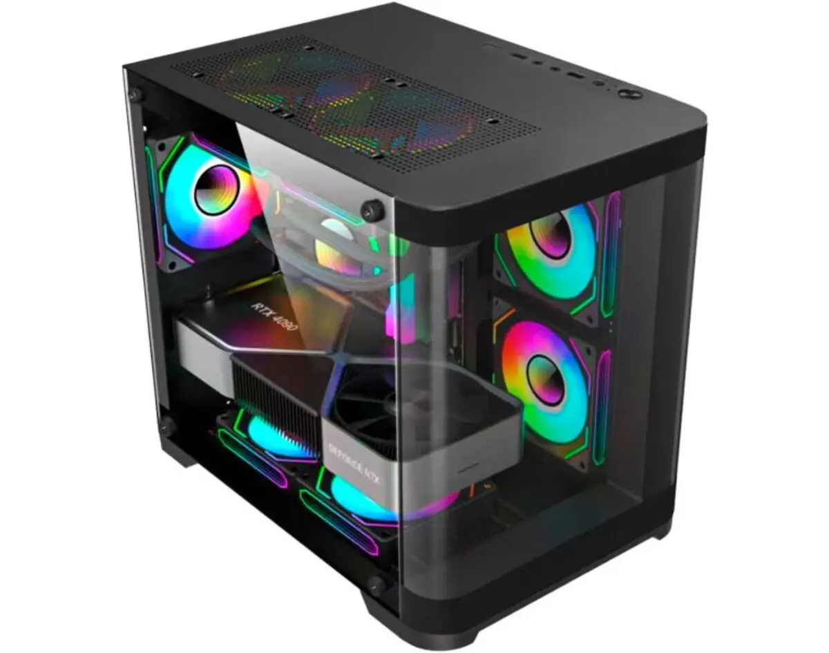 Cabinet Gamer K-Mex Aquarium CG-01AG Curve Micro ATX S/ Fans