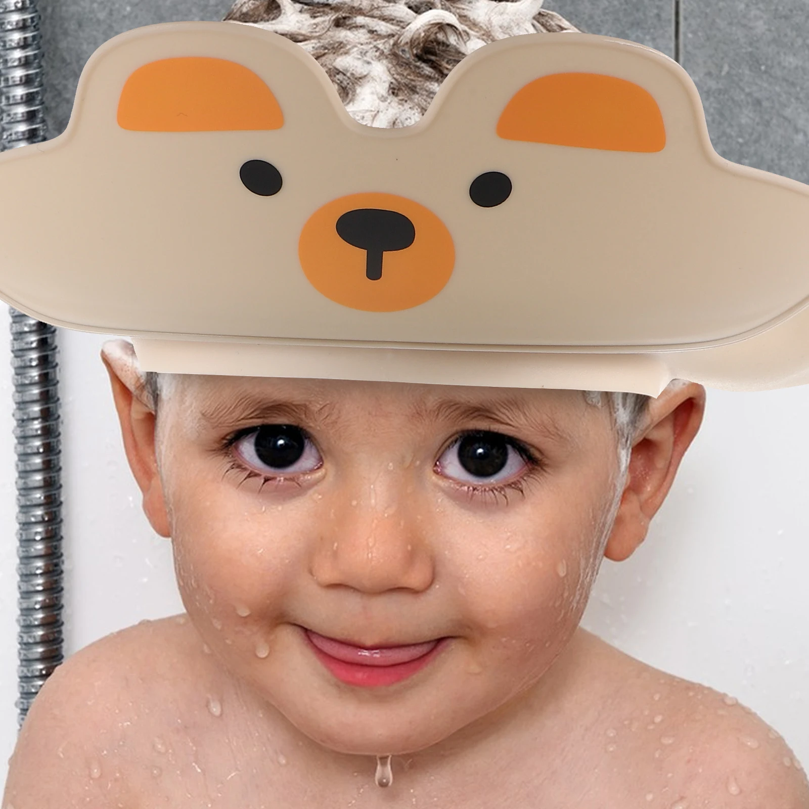 

Protective Hat 's Waterproof Shower Cap Plastic Hair Washing for Toddlers