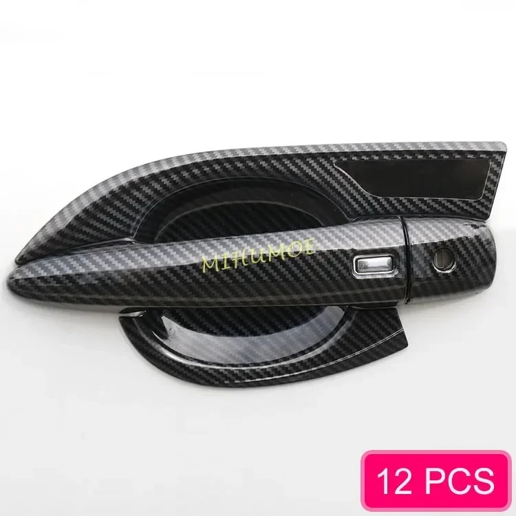 For Nissan Altima 2019 2020 2021 2022 2023 2024 Carbon Fiber Car Door Handle Strip Cover + Bowl Cup Surrounds Trim Accessories