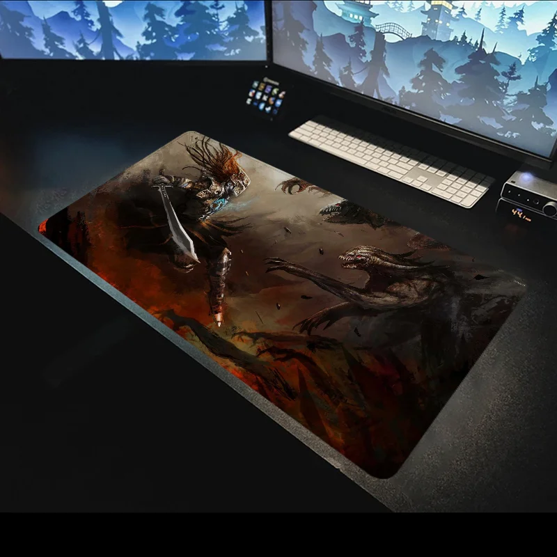 Monster Fight Gaming Mouse Pad Anime Deskmat Office Accessories Mousepad Gamer Desk Mat Game Mats Mause Pads Pc Xxl Desktop Mice