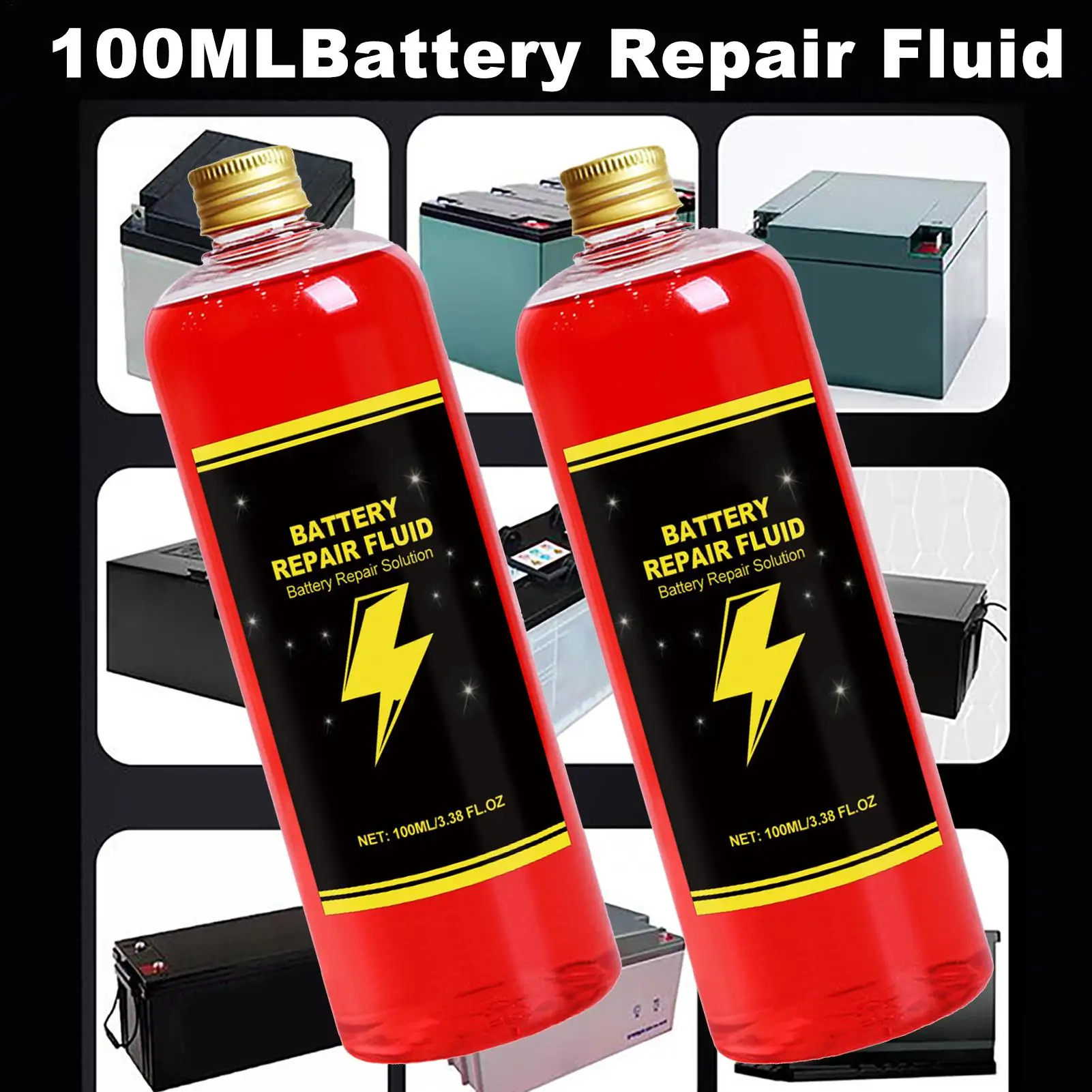 100 ml Batteriereparaturflüssigkeit für Autos, sichere Reparaturflüssigkeit, Batterie-Wiederherstellungsflüssigkeit, verlängert die Batterielebensdauer, Verstärkungsmittel, effiziente Reparatur