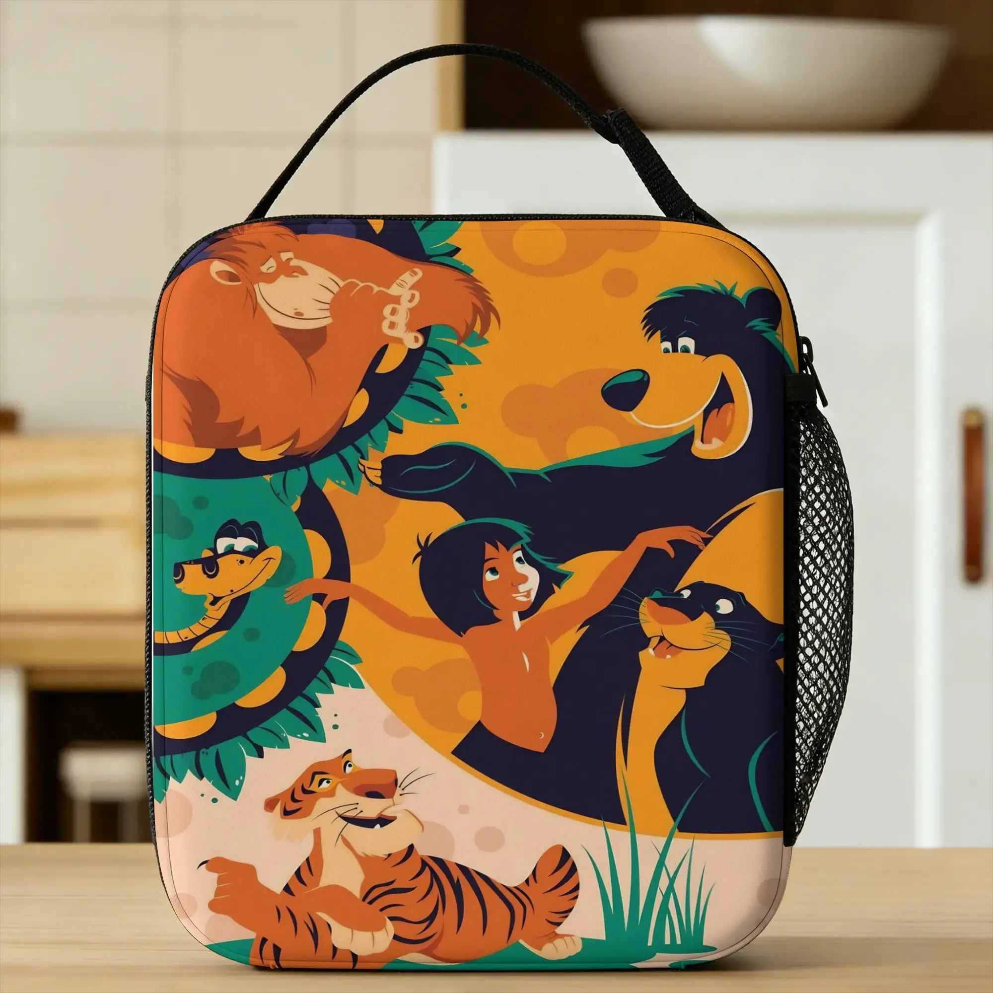 The Jungles Books Lunch Bag  Casual Lunch Box For Child School Portable Zipper Cooler Bag Oxford Custom Thermal Lunch Bags