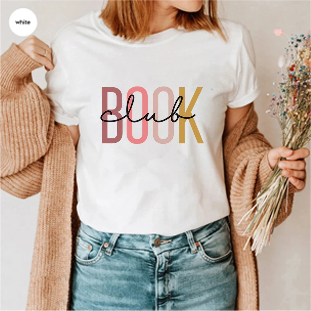 Book Club Tshirt Booktrovert Print Short Sleeve Shirt Book Shirts Funny Reading Tee Book Lover Gift Unisex Casual Tops