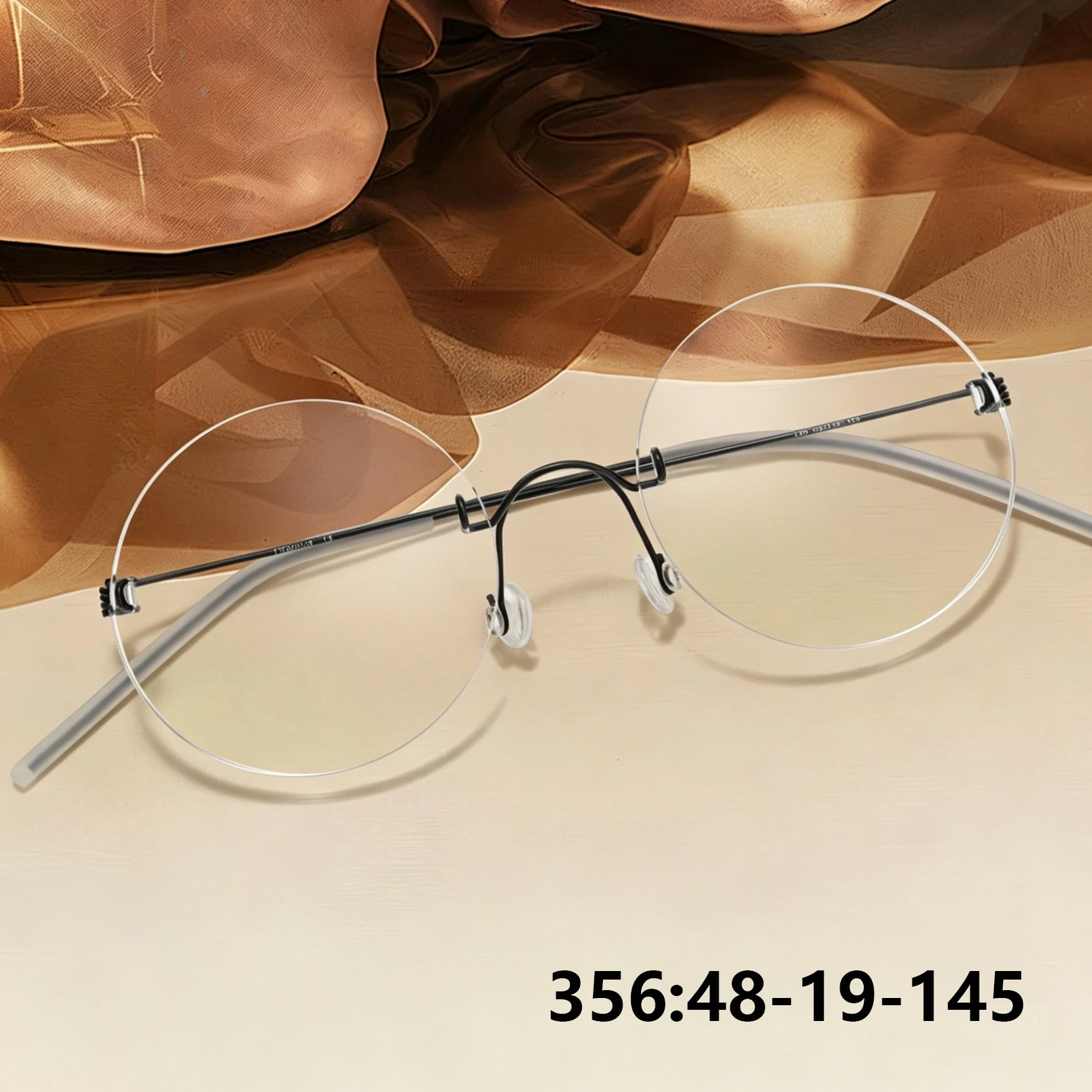 Denmark Brand Round Rimless Glasses Frame Fashion Air Titanium 356 Ultralight 4g Thin Eyeglasses Simple Gold Wire Spectacles New