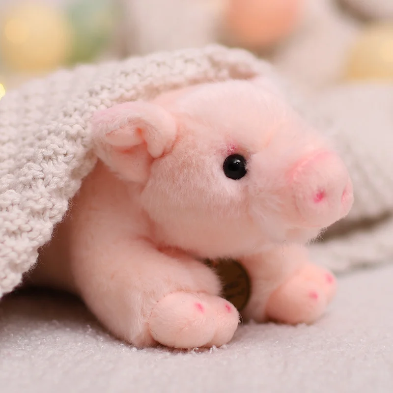 20CM Fluffy Lucky Pig Plush Toy Stuffed Cartoon Animal Doll Lovely Pink Piggy For Children Girls Funny Gifts