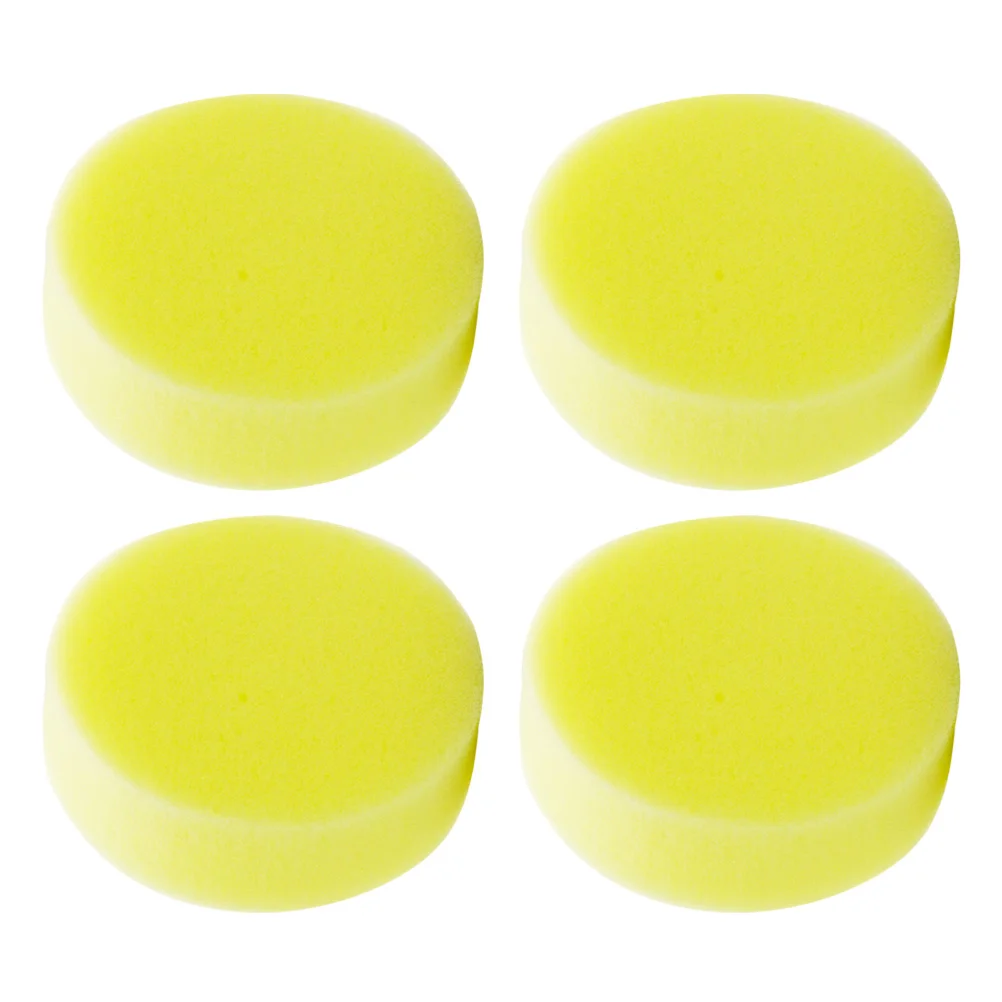 

4Pcs Yellow Cleaning Sponge Premium Non-Toxic Washable Sponge Pad for Car Waxing Polish Cleaning Dust Stain Removal Tool