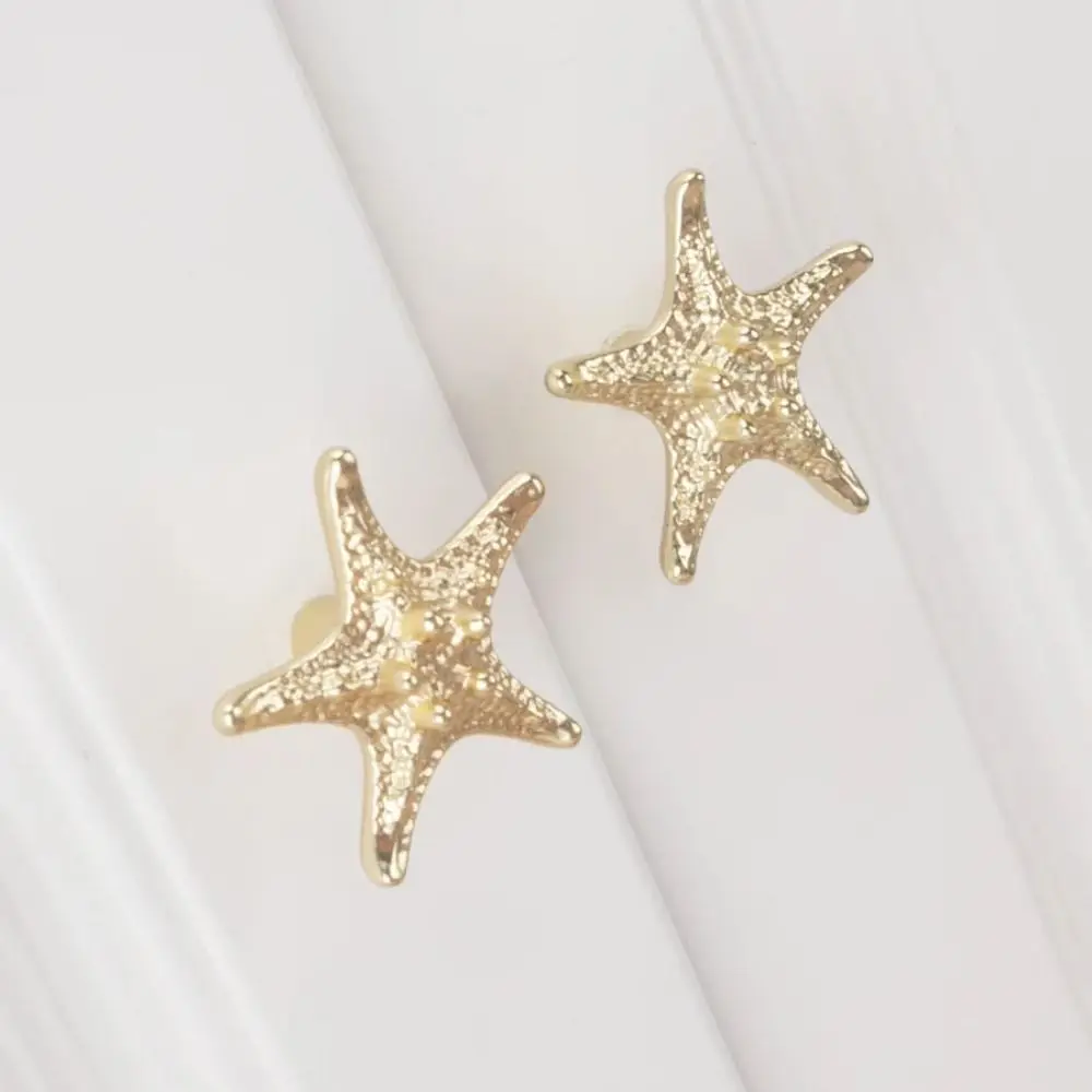 

Ancient Gold Silver Starfish Handle Single Hole Furniture Hardware Bronze Handle Ocean Style Durable Retro Knob Cupboard