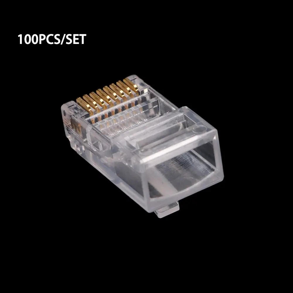 100PCS Through Open End RJ45 100 Pcs Modular Plug Cat5 Cat5e Cat6 Network Connector