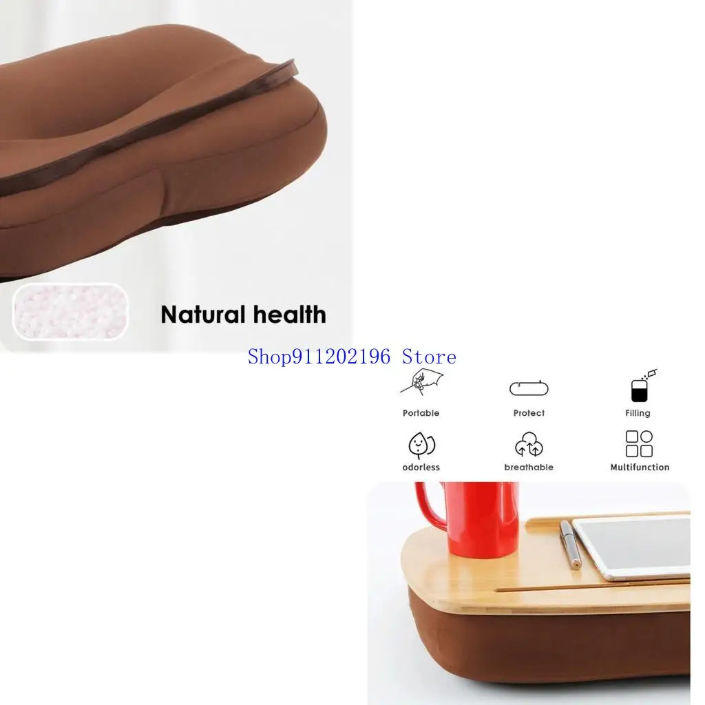 

P82A Lap Desk with Phone Holder and Device Pillow Cushion Healthy Particle Fillings Fits up to 15.6 Inch Laptops