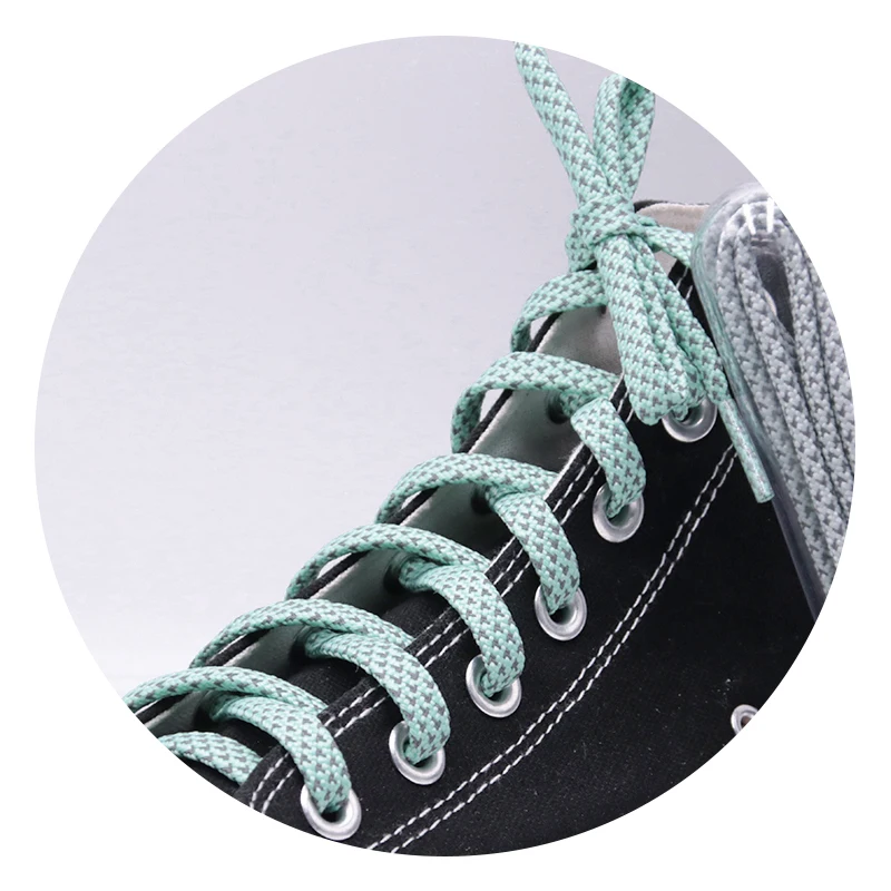 

7MM Top Flat Reflective Trendy Shoelaces Pretty Shining shoestring In Light Walk Running Boot Sport Shoe Laces Custom Shoecords