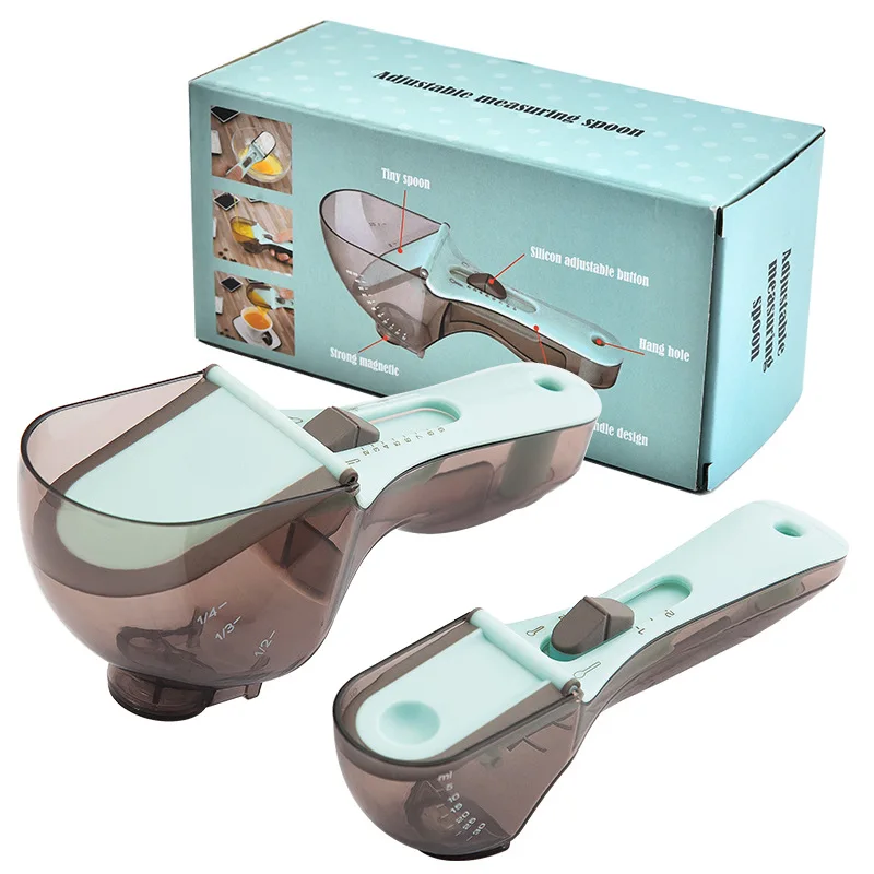 Adjustable Measuring Spoon with Scale Plastic Measuring Spoon for Baking and Cooking Accessories Kitchen Measuring Tool