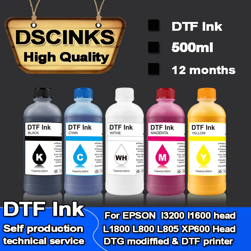 500ML ECO DTF ink for direct transfer film for PET film L1800 L805 1390  &  I3200 4880 4800 DX5 large format DTF I3200 printer