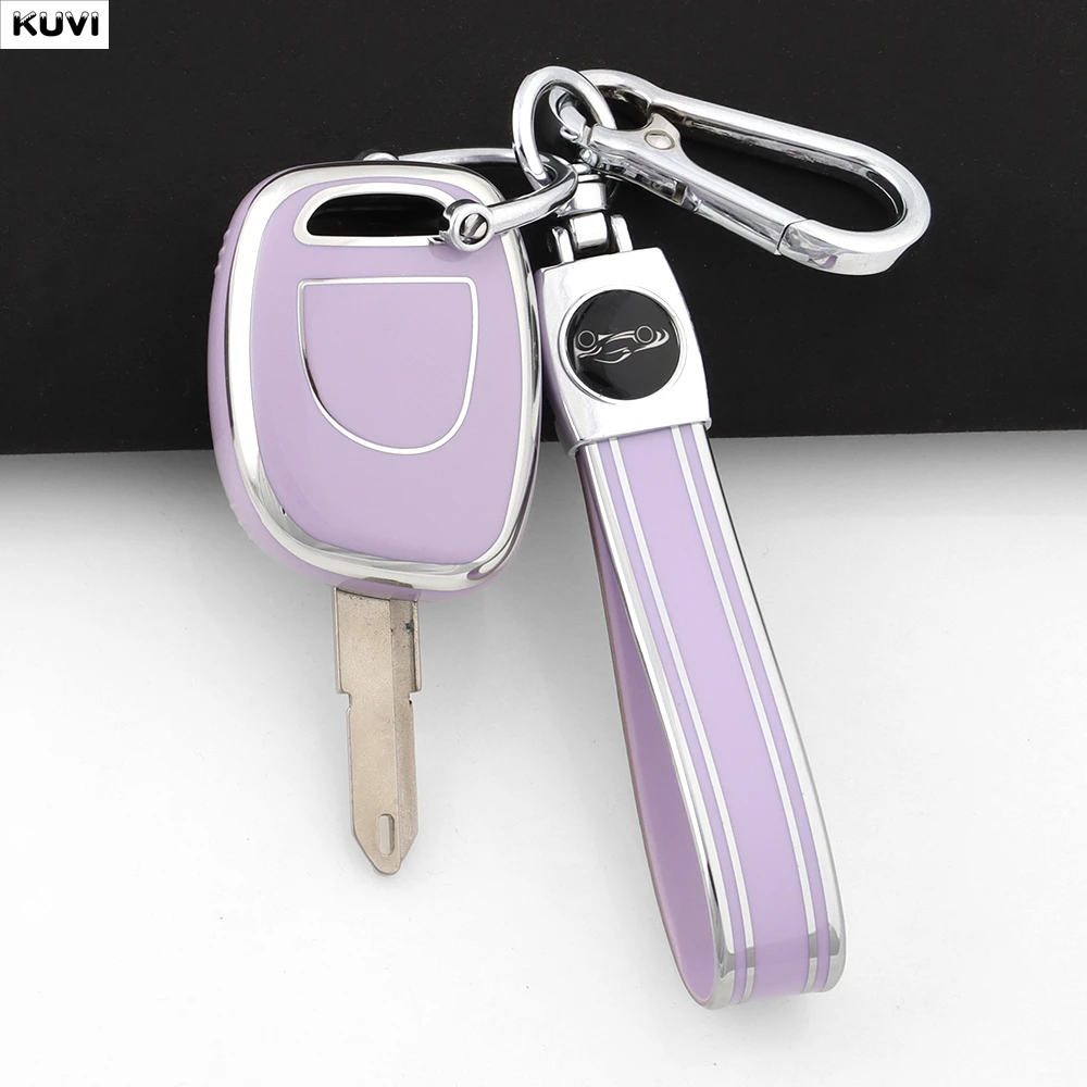 Modische TPU-Autoschlüsselhülle für Renault Twingo Clio Kangoo Master ohne Chip, ungeschnittene NE73 VAC102, geschützte Schutzhülle, Schlüsselanhänger-Tasche