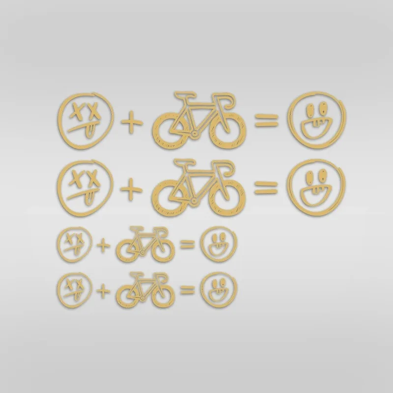 4 Stück/Blatt Happy Face Fahrradaufkleber – Rennrad-Dekoration, universell für Motorrad und Auto, Weihnachtsgeschenke