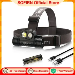 Sofirn HS20 2700lm USB C oplaadbare LED-koplamp 18650 Krachtige koplamp met spotlight en schijnwerper Dubbele schakelindicator