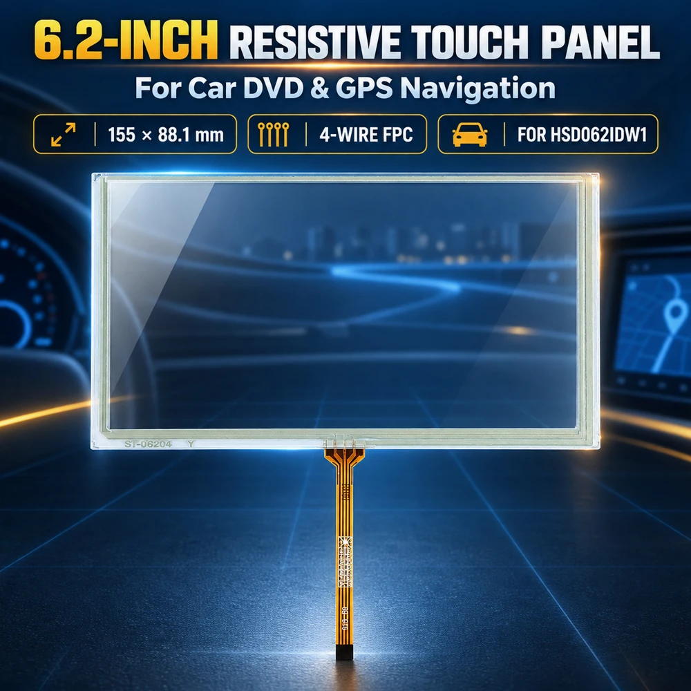 6.2 Inch Resistive Touch Screen HSD062IDW1 155*88 for Car DVD Navigation Display Module