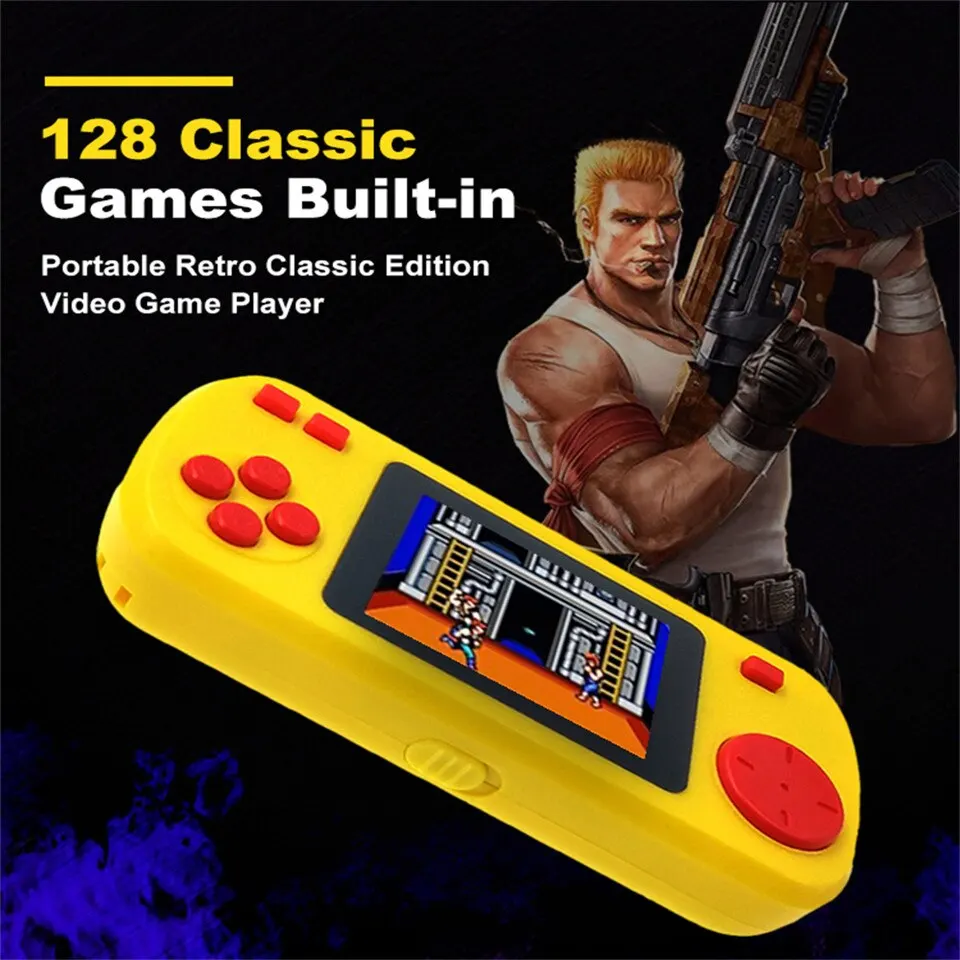 GAMINJA GC32 Mini lettore di giochi portatile TFT console Video con schermo a colori integrati 128 giochi a 8bit per bambini regalo di natale