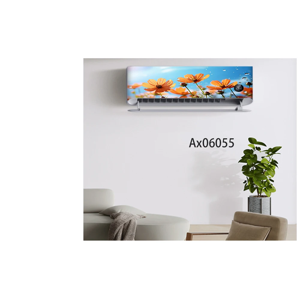 Fresh Sky Sunflower Gerbera Daisy Air Conditioner Sticker Self-Adhesive Full Cover Floral AC Decal for Bedroom Living Room Decor view 6