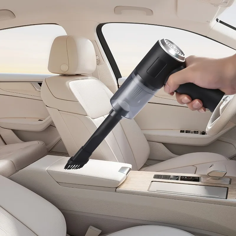 Handheld Car Vacuum Cleaner with Accessory Kit Cloth Filter USB Rechargeable ABS Resin Integrated Blow Suction Feature