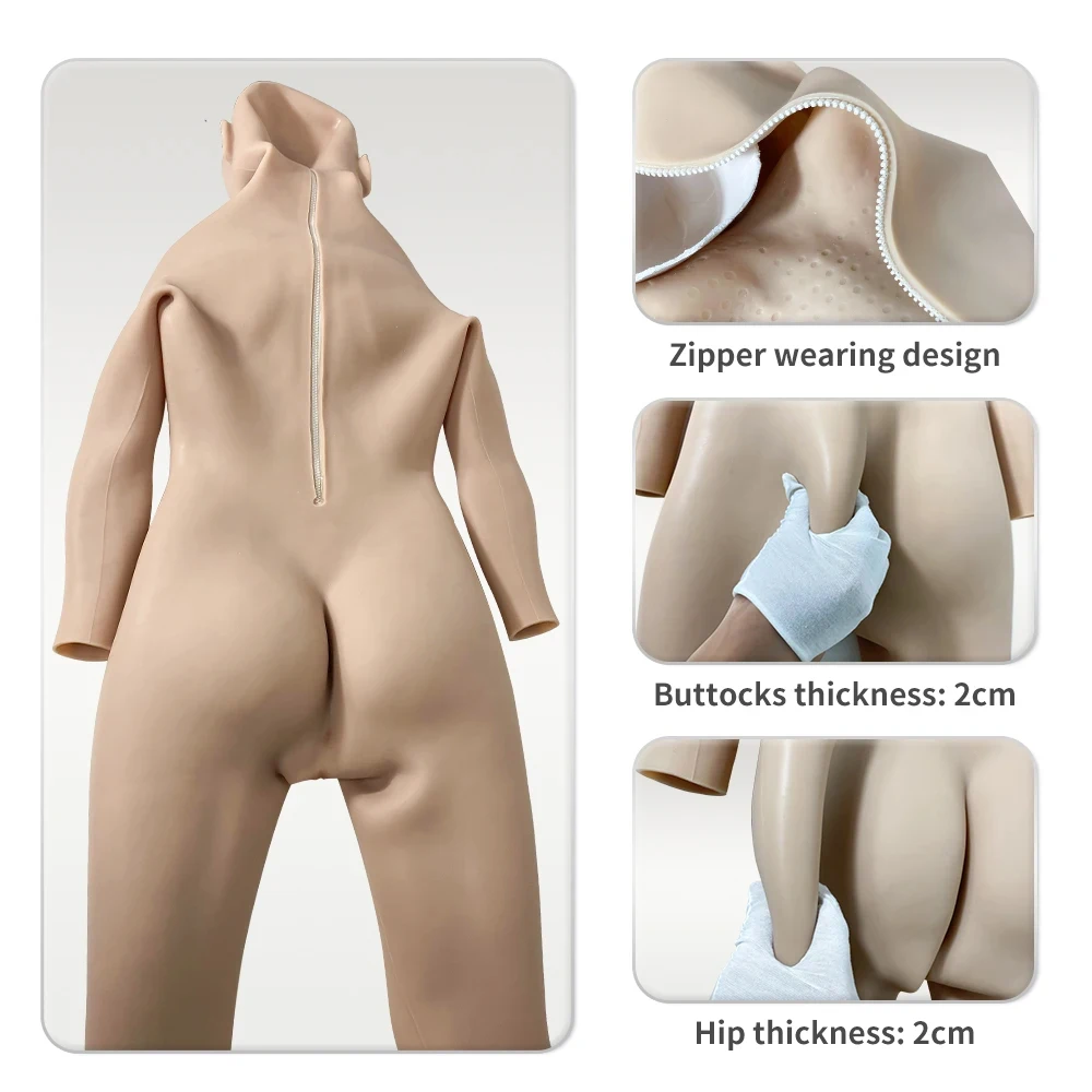 Crossdressing Man To Women Realistic E Cup Fake Boobs Silicone Full Bodysuit Transgender Drag Queen Crossdressers Body Suit