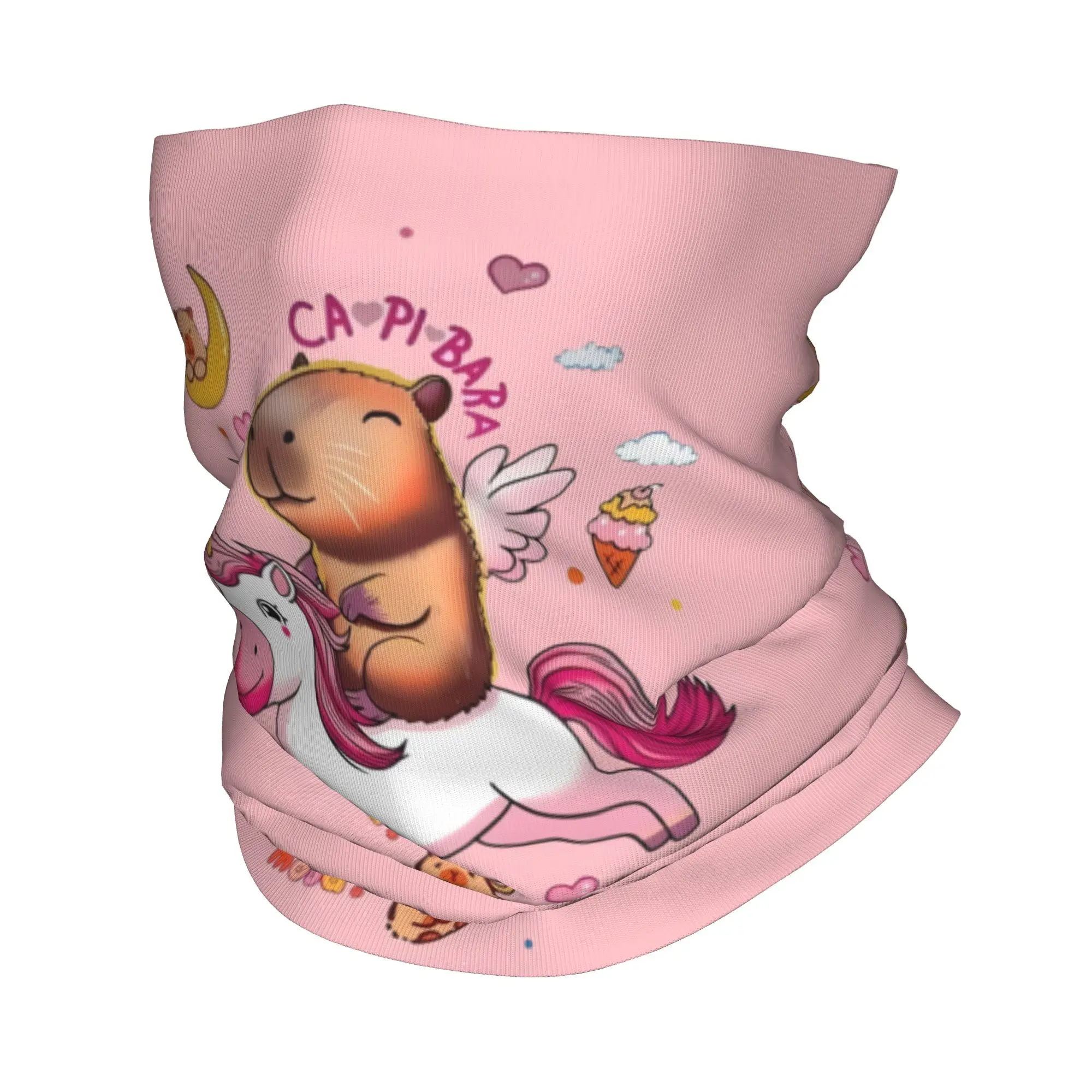Custom Funny Colourful Creative Capybara Printed  Bandana Neck Warmer Women Men Winter Hiking Ski Scarf Gaiter  Face Cover