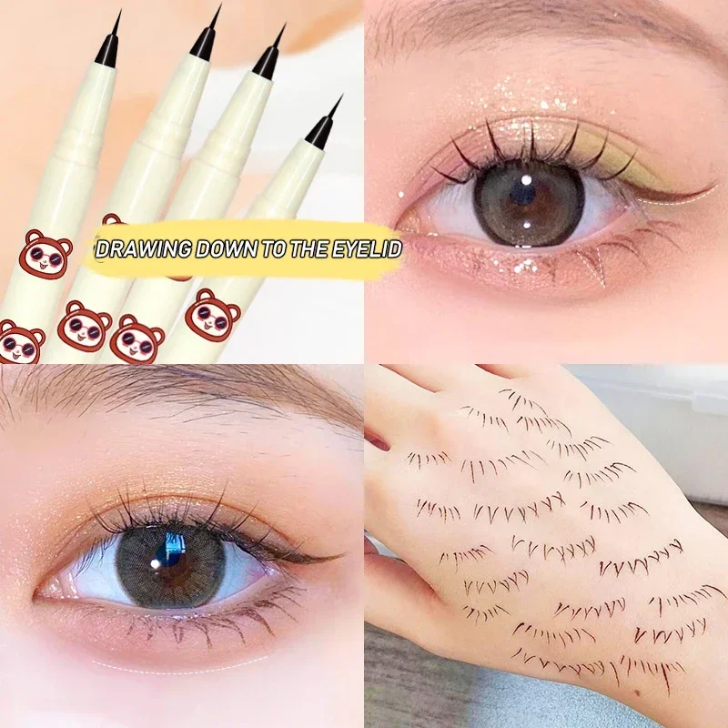 Ultradunne zwartbruine vloeibare eyeliner waterdicht blijvend zijdeachtig mat liggend zijderups onderste wimper make-up potlood Koreaanse cosmetica