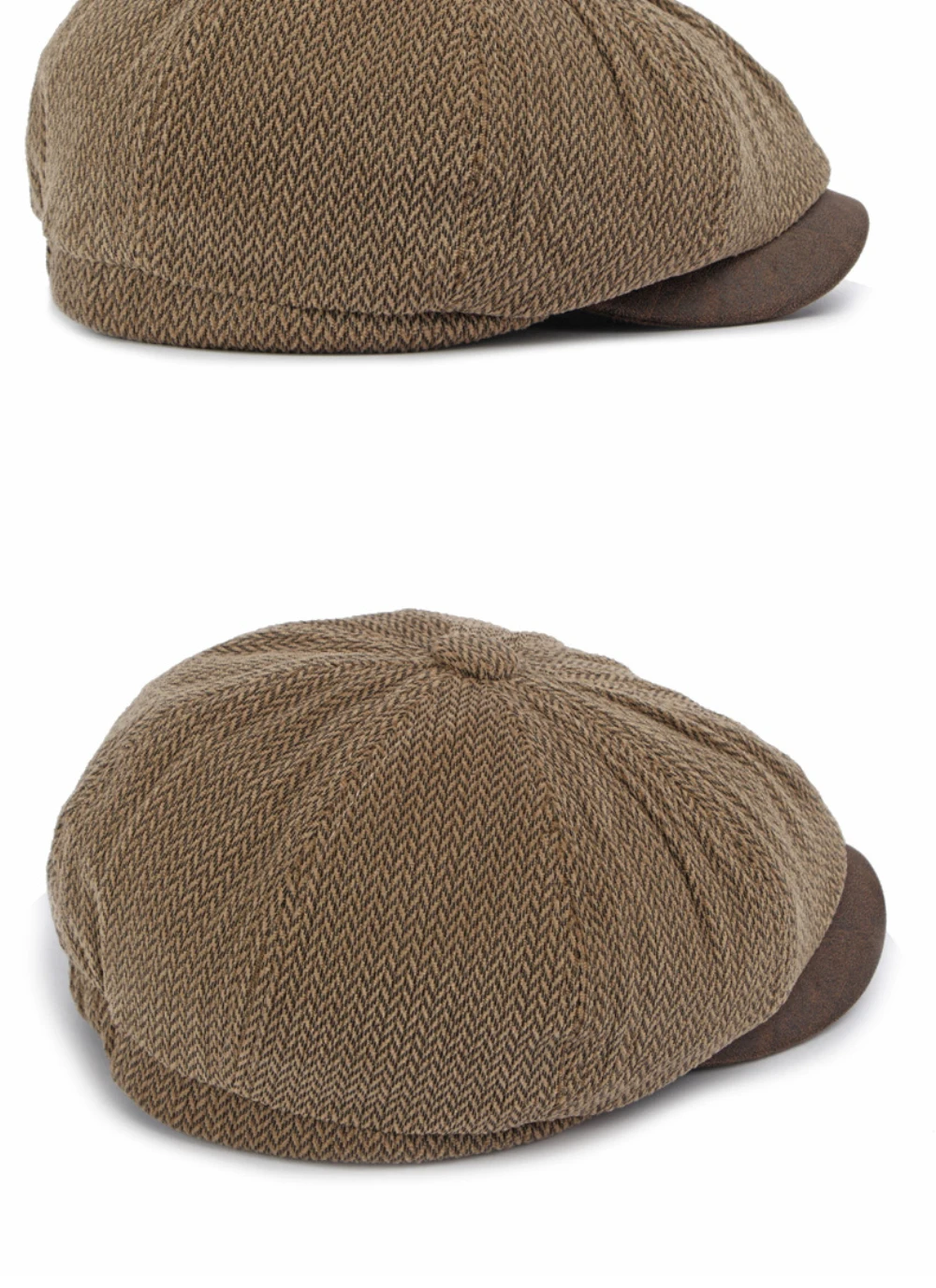 HT5163 Newsboy-Mütze für Männer und Frauen, Vintage-Künstlermütze, Woll-Baskenmütze, Flachmütze, 2026 Neu, Dick, Warm, Fleece-Gefüttert, Achteckige Baskenmütze – Detail 8