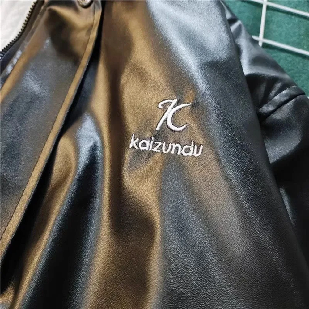 Pilot Pu Leather Motorcycle Jacket Coat Men Autumn Winter Fashion Plus Velvet American Street Retro Handsome Leather Jacket Men