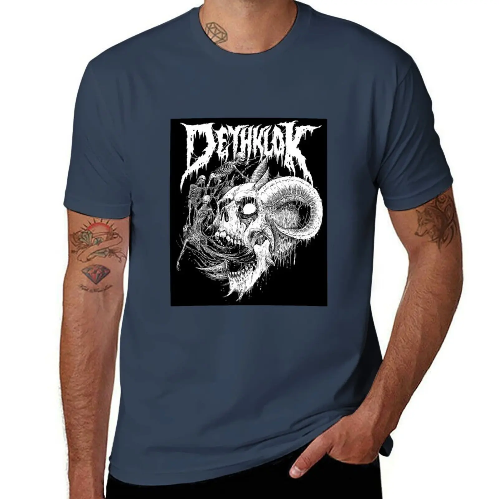 

best skull logo rock band dethklok mestikoemelu Graphic T-Shirt Soft Touch Basic Cotton T-Shirt