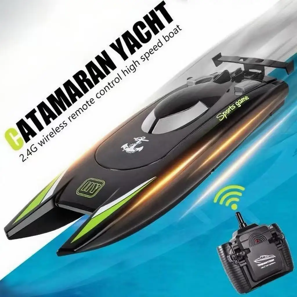 เรือแข่ง RC 2.4G 30 กม./ชม. มอเตอร์คู่ความเร็วสูง 2CH กันน้ํา - ของเล่นแบตเตอรี่ 20 นาทีสําหรับเด็กและผู้ใหญ่