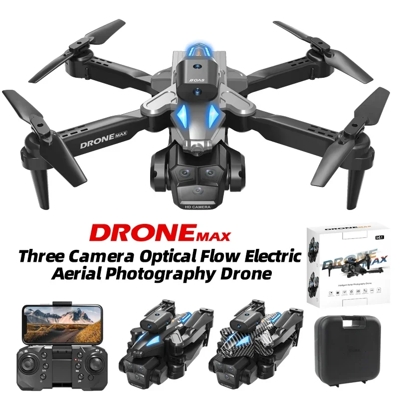 Drone Professionnel C10 4K avec Trois Caméras, Grand Angle, Localisation de Flux Optique, Quatre Voies, Évitement d'Obstacles, Quadcopter, Jouets pour Enfants, Nouveau