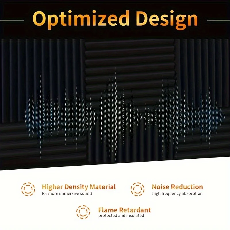 6 個の遮音パネル 3D 三角溝壁吸音フォームスタジオゲームルームレコーディングスタジオホームアクセサリー用