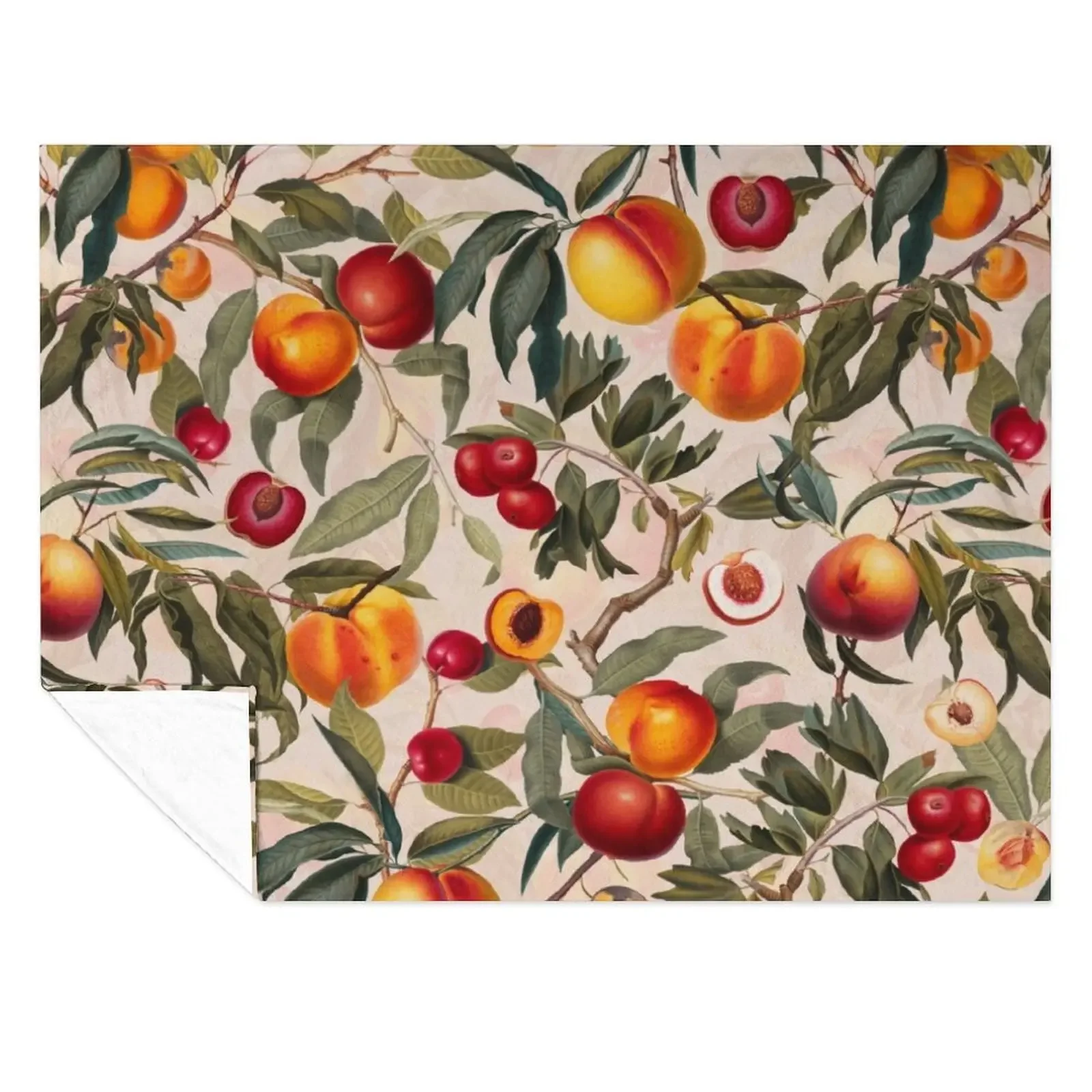 

Vintage Fruit Pattern XXIII Throw Blanket Soft Plush Plaid Thermals For Travel Custom Designers Blankets