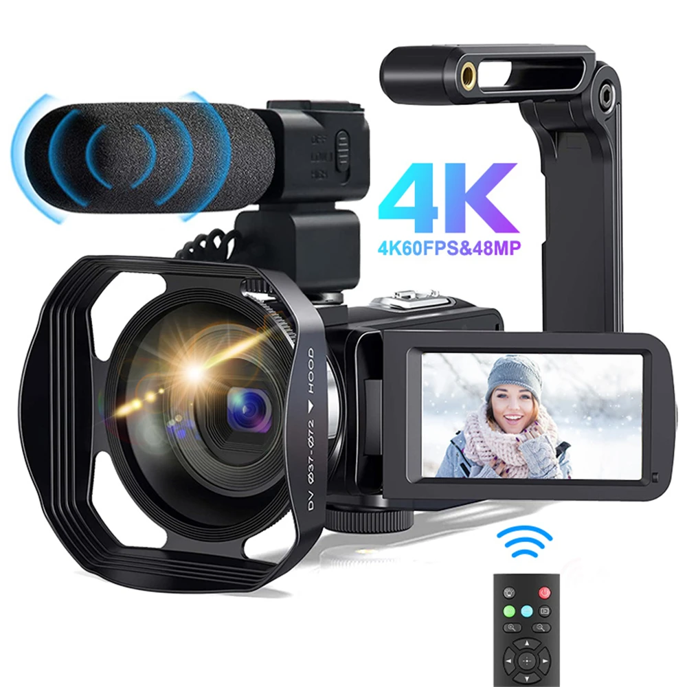 

4K Video Camera 60FPS 16X Digital Zoom Recording Video Camera 3.0 inch Rotatable Touch Screen Handheld High Definition DV Camera