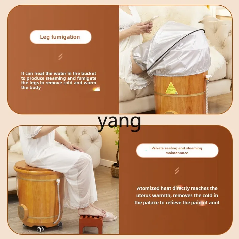 LH High depth foot soaking wooden bucket Knee wooden household constant temperature foot bath bucket