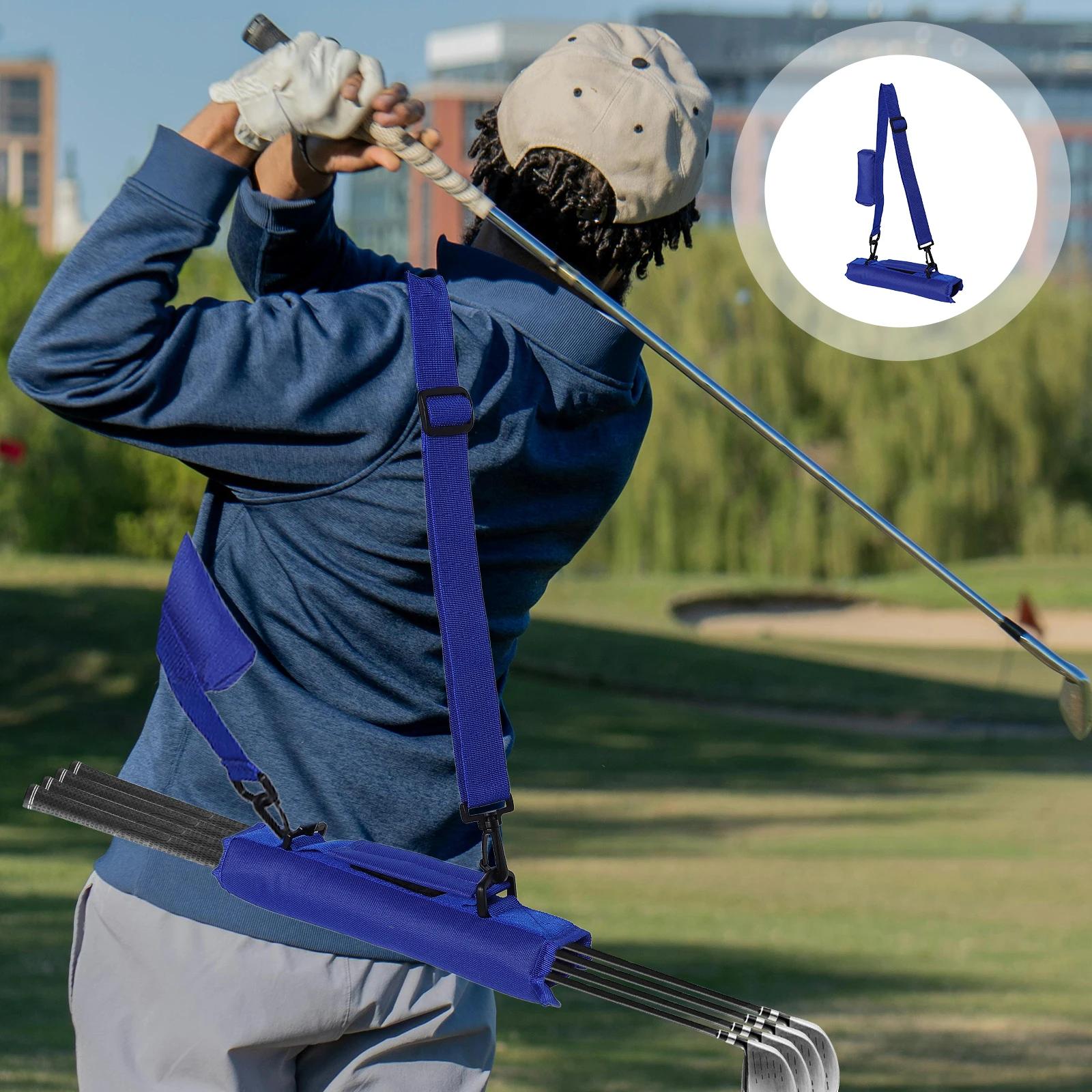 Golf Club Bag Reusable Golfs Club Holder Strong Material Pressure Resistance Easy Use Simple Design Golfing Equipment