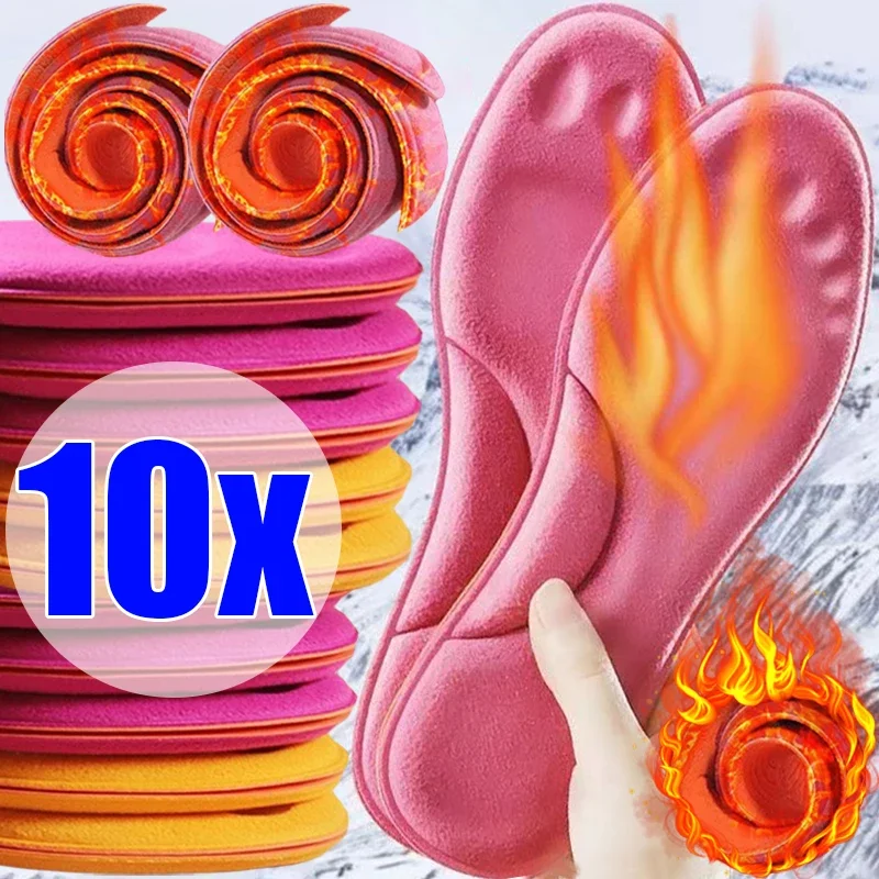 Self Heated Thermal Insoles for Feet Warm Memory Foam Arch Support Insoles for Women Winter Sports Shoes Self-heating Shoe Pads