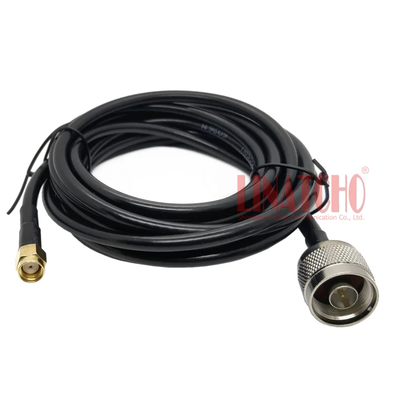 

3 Meters RG58U RF Extension Cable N Male to RP SMA Male Connectors to Wifi Router Big 2.4GHz Antenna