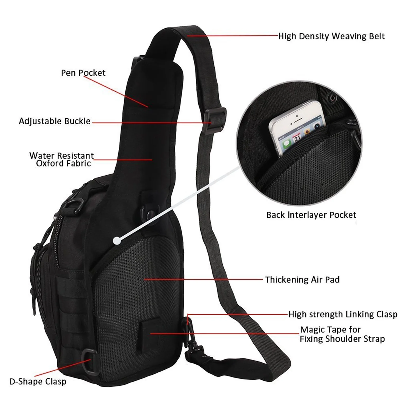 Tactical Shoulder Bag,Outdoor Sling Daypack Backpack