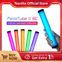 Nanlite PavoTube II 6C LED RGB Light Tube Portable Handheld Photography Lighting Stick CCT Mode Photos Video Soft Light